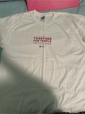 Together for Temple White Crewneck T-Shirt NWOT